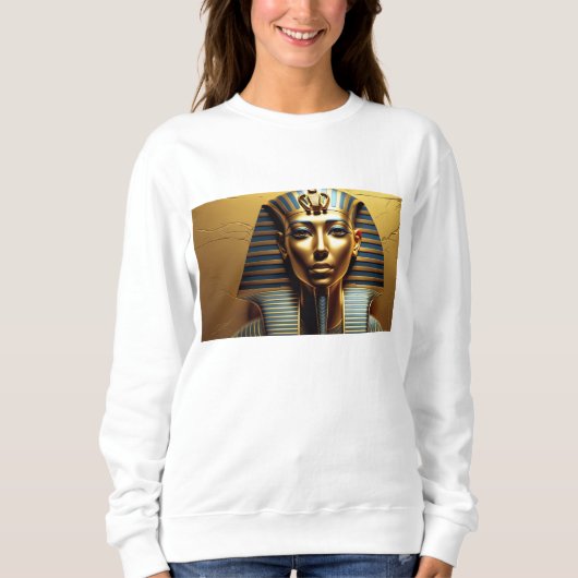  Elegant Nefertiti Pharaoh Line Art – Women's Egyp Trui (Voorkant)