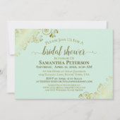 Elegant Neo Mint Green & Gold Lace Vrijgezellenfee Kaart (Voorkant)