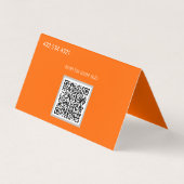 elegant neon oranje visitekaartje (Achterkant)