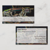 Elegant Neon Pop-Art Retro-telefoontoestel Visitek Visitekaartje (Voorkant / Achterkant)