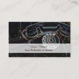 Elegant Neon Pop-Art Retro-telefoontoestel Visitek Visitekaartje