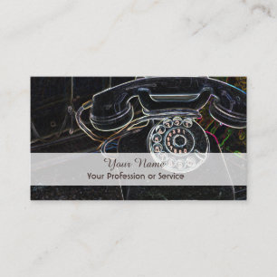 Elegant Neon Pop-Art Retro-telefoontoestel Visitek Visitekaartje