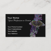 Elegant Neon Pop-Art vlinderbloemem Visitekaartje (Achterkant)