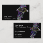 Elegant Neon Pop-Art vlinderbloemem Visitekaartje (Voorkant / Achterkant)