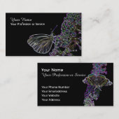 Elegant Neon Pop-Art vlinderbloemenauto Visitekaartje (Voorkant / Achterkant)