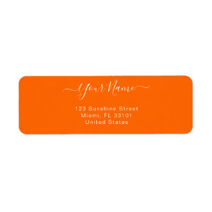 Elegant neon sinaasappel - gepersonaliseerd etiket
