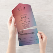 Elegant neonkleuren Alle in één bruiloft Uitnodige All In One Uitnodiging (Afscheurbaar)