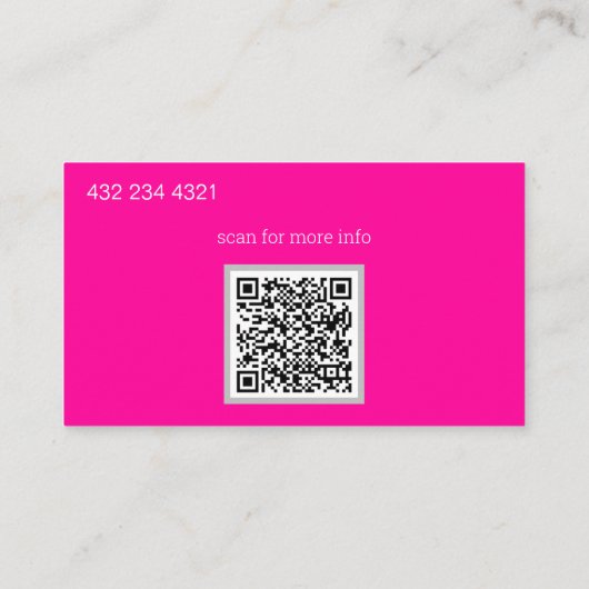 elegant neonroze visitekaartje (Achterkant)