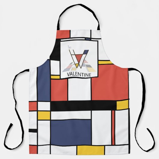 Elegant Neoplasticisme Style Monogram. Brief V Schort (Voorkant)