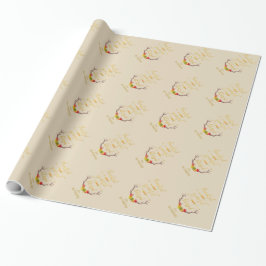 Elegant Nep faux goud dankbaar Thanksgiving-monogr Cadeaupapier