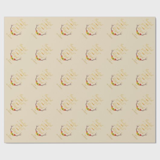 Elegant Nep faux goud dankbaar Thanksgiving-monogr Cadeaupapier (Vlak)