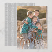 Elegant nep-folie Grateful schrift Feestdagenkaart (Voorkant / Achterkant)