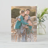 Elegant nep-folie Grateful schrift Feestdagenkaart (Staand voorkant)