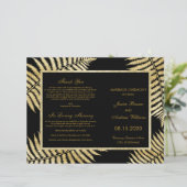 Elegant nep goud blad varen huwelijksprogramma (Staand voorkant)