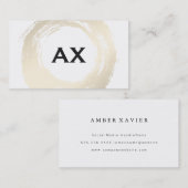 Elegant Nep Platinum Geborsteld Monogram Visitekaartje (Voorkant / Achterkant)