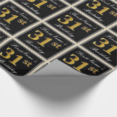 Elegant, Nepgoud 31e Verjaardag + Aangepaste Naam Cadeaupapier (Hoek)