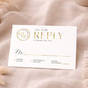 Elegant Nepgoud Bedrijfslogo Zakelijk Evenement RSVP Kaartje