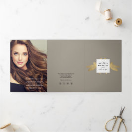Elegant Nepgoud Libelle Duo Taupe Brochure Drieluik Kaart