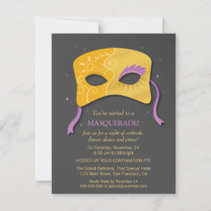 Elegant Nepgoud Masker Maskerade Feest Uitnodiging