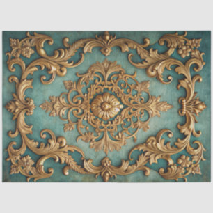Elegant Nepgoud Teal Decoupage  Tissuepapier