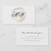 Elegant neppatina geborsteld fancy monogram visitekaartje (Voorkant / Achterkant)