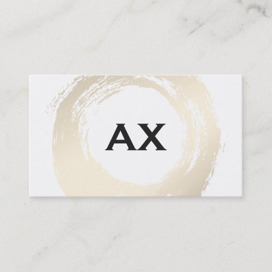 Elegant neppatina geborstelde monogram visitekaartje (Voorkant)