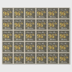 Elegant, Nepphout, Nepgoud 96ste Verjaardag + Naam Cadeaupapier