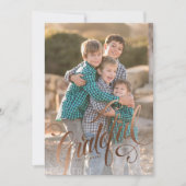 Elegant nepschuim Grateful schrift Feestdagenkaart (Voorkant)