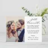 Elegant net getrouwd aangepaste foto bruiloft aankondiging (Staand voorkant)