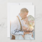 Elegant net getrouwd aangepaste foto moderne bruil aankondiging (Voorkant)