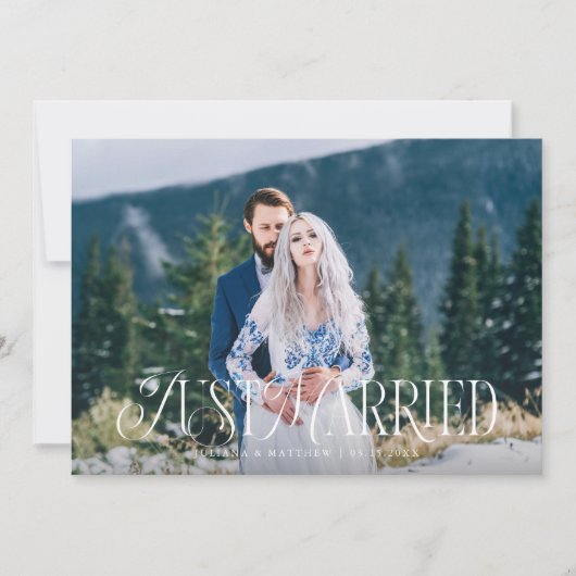  Elegant net getrouwd bruiloft foto Aankondiging (Voorkant)