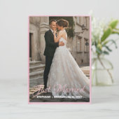 Elegant net getrouwd bruiloft foto aankondiging (Staand voorkant)