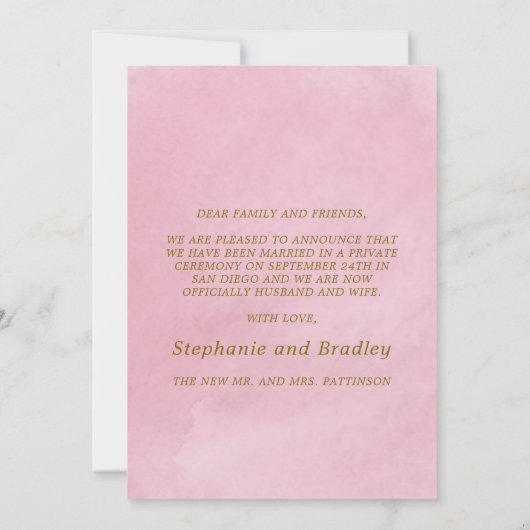 Elegant net getrouwd bruiloft foto aankondiging (Achterkant)