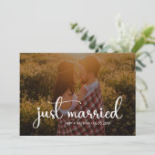 Elegant Net getrouwd Foto Wedding Announding Kaart (Staand voorkant)