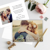 Elegant Net getrouwd White Script Weduwfoto Aankondiging