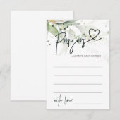Elegant Neutraal Baby shower Game Prayer Card Hear Informatiekaartje (Voorkant / Achterkant)