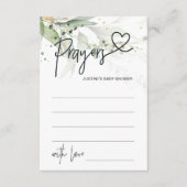 Elegant Neutraal Baby shower Game Prayer Card Hear Informatiekaartje (Voorkant)
