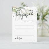 Elegant Neutraal Baby shower Game Prayer Card Hear Informatiekaartje (Staand voorkant)