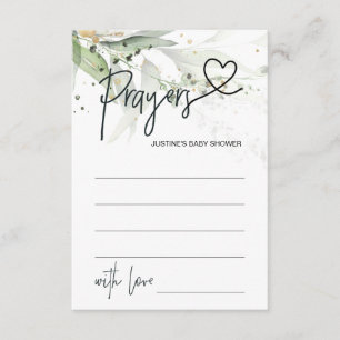 Elegant Neutraal Baby shower Game Prayer Card Hear Informatiekaartje
