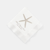 Elegant Neutraal Beige Starfish Weddenschap Monogr Servet (Hoek)