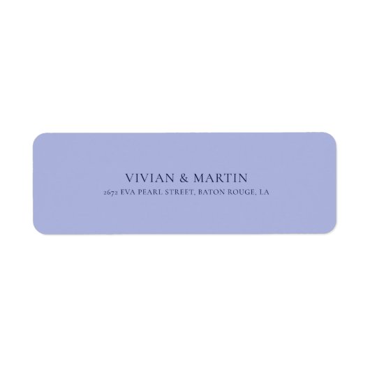 Elegant Neutraal Blauw Schaduw Bloemen Retouradres Etiket (Voorkant)