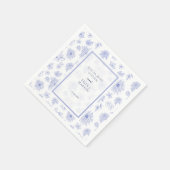 Elegant Neutraal Blauw Schaduw bloemenbruiloft Din Servet (Hoek)