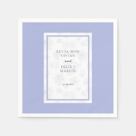 Elegant Neutraal Blauw Schaduw bloemenbruiloft Din Servet