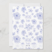 Elegant Neutraal Blauw Schaduw bloemenpatroon Kaart (Achterkant)