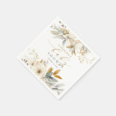 Elegant Neutraal Bloemen Baby Bloom Baby shower Servet (Hoek)