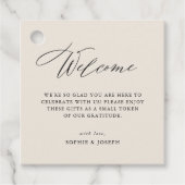 Elegant neutraal | Bruiloft Welkom Gift Bag Bedankjes Labels (Voorkant)