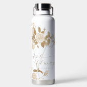 Elegant neutraal chique Roos wit Waterfles (Achterkant)