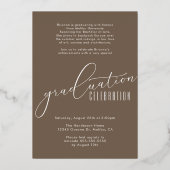 Elegant neutraal foto Afstuderen Folie Uitnodiging (Achterkant)