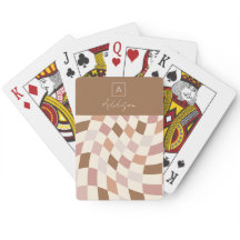 Elegant neutraal geruit gepersonaliseerd monogram