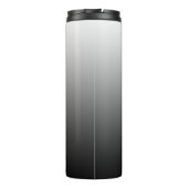 Elegant neutraal gradiëntgrijs met aangepaste naam thermosbeker (Achterkant)